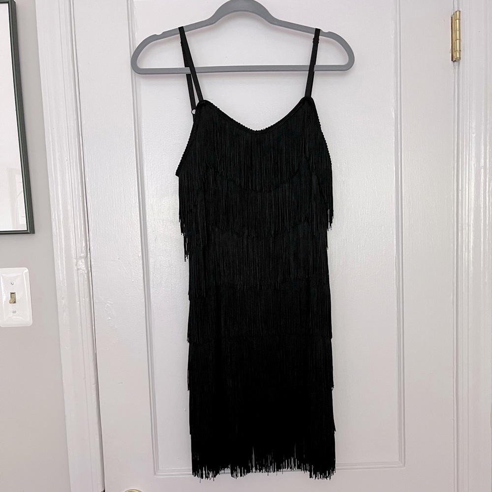 XL black chic flapper dress